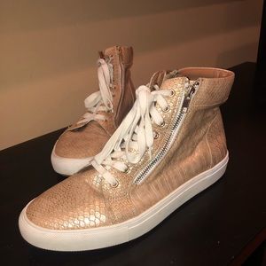 Steve Madden gold snake skin sneakers